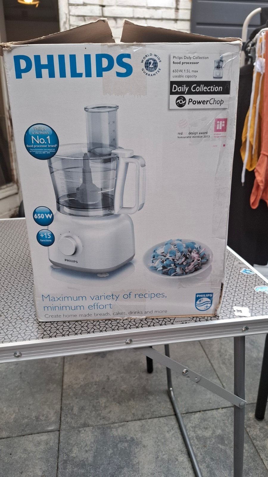 Philips Daily Collection Foodprocessor HR7761/00, 1 tot 2 liter, 2 snelheden, Ophalen of Verzenden, Zo goed als nieuw