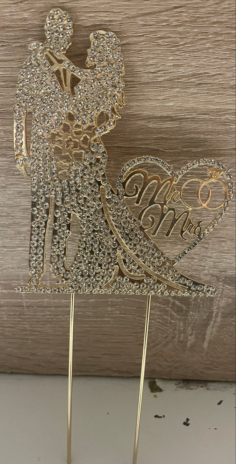 Bruidspaar Taarttopper - Mr & Mrs met Strass🤵‍♂️👰, Ophalen, Nieuw, Versiering, Geboorte of Huwelijk