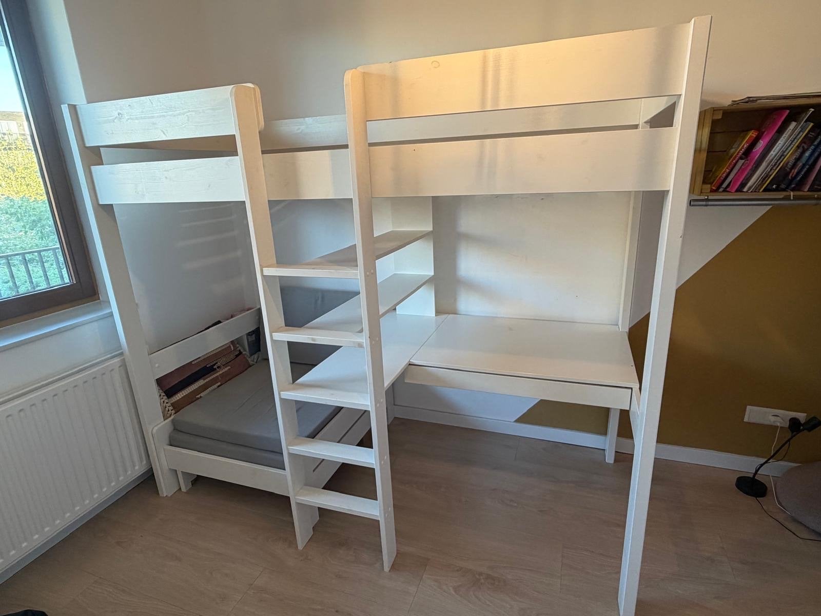 NOUS Kids Robin hoogslaper met bureau en slaapbank, Ophalen, Gebruikt, Hoogslaper