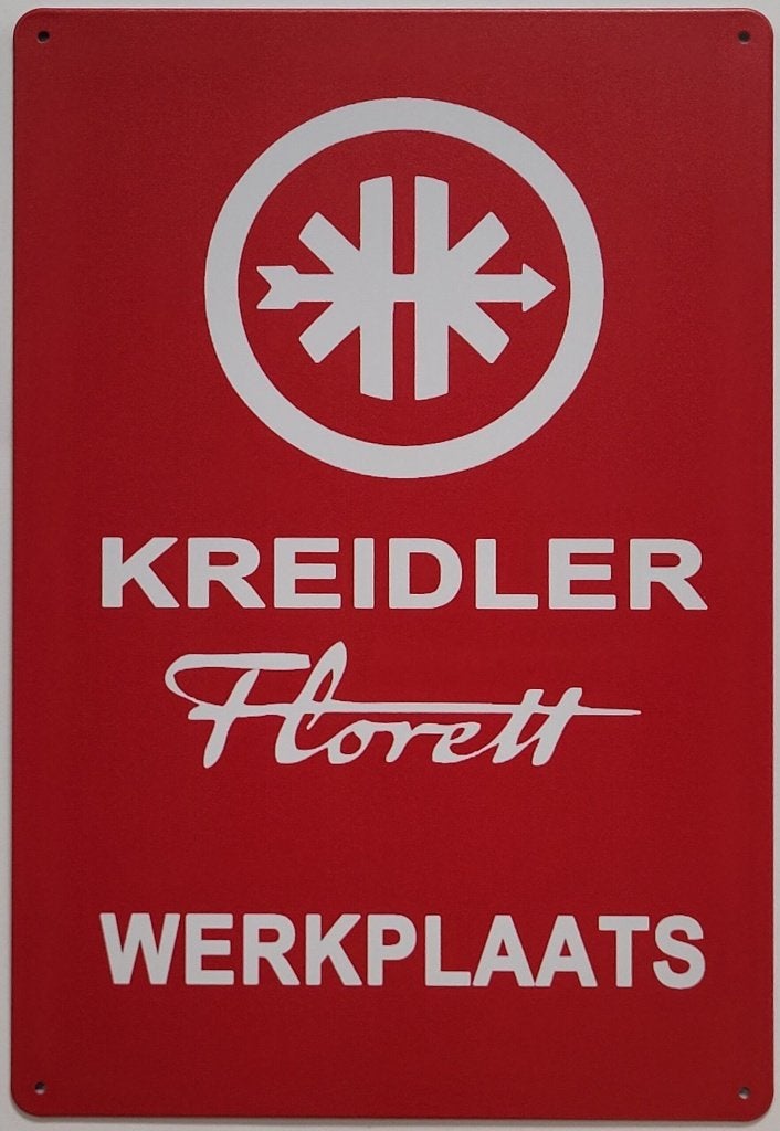 Kreidler Werkplaats reclamebord van metaal wandbord deco, Reclamebord, Info@deconoord.nl, Deco Noord, Nieuw