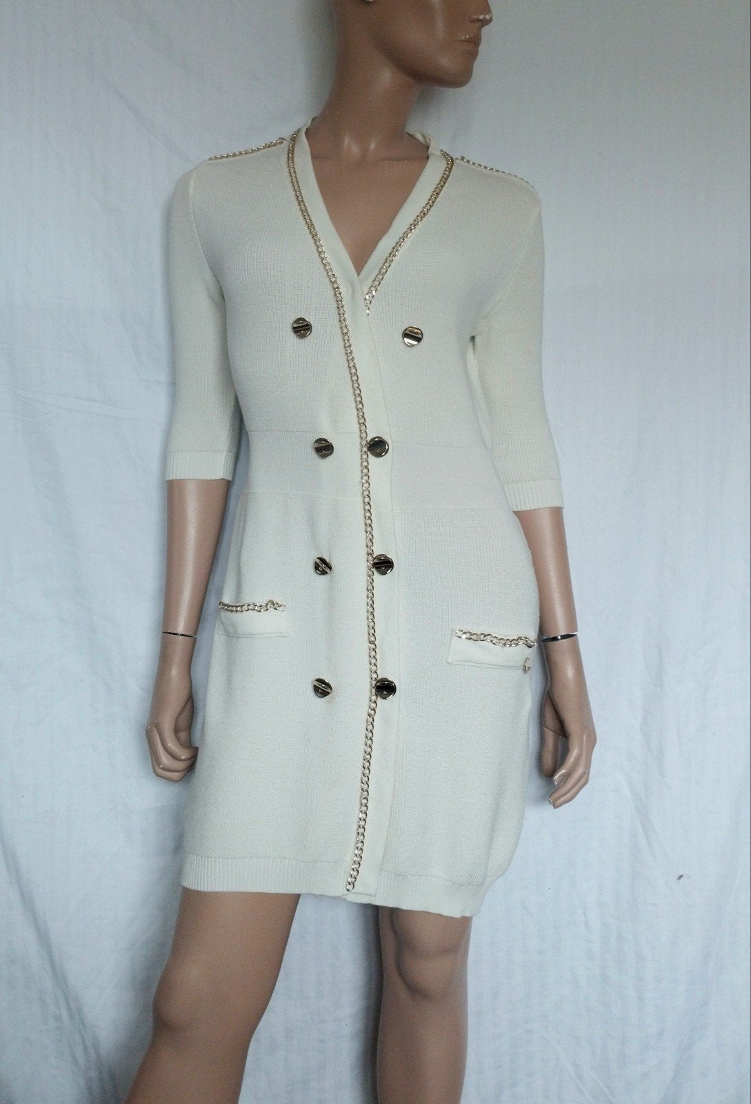 ELISABETTA FRANCHI Jurk,  Maat 38 ( ITAL 44 ), Kleding | Dames, Maat 38/40 (M), Wit, Ophalen of Verzenden, Zo goed als nieuw