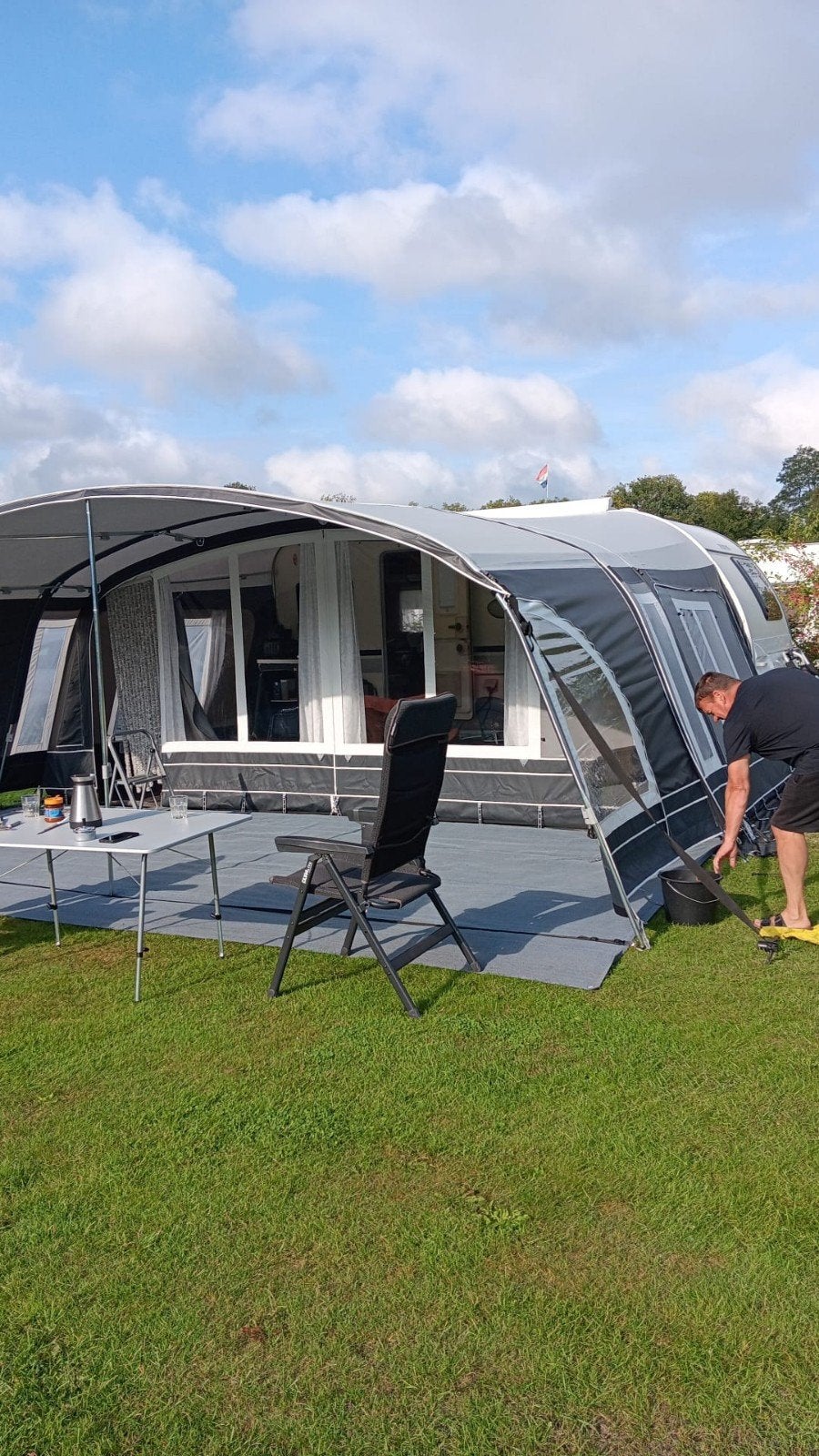 Dorema Onyx 270 voortent met stalen frame en luifel, Ophalen, Zo goed als nieuw