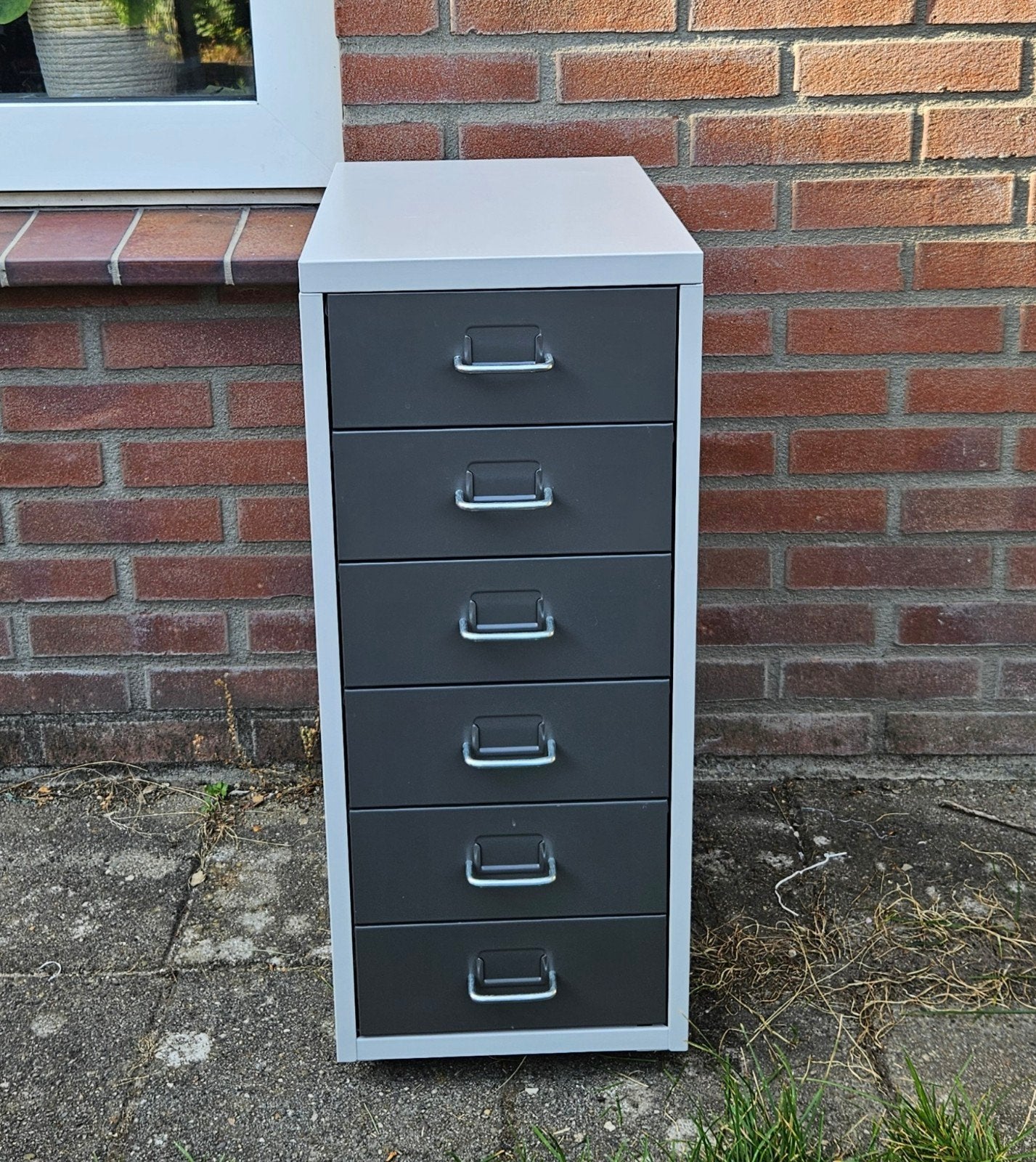 Ikea helmer ladekast donkergrijs/lichtgrijs, Ophalen, Minder dan 50 cm, 5 laden of meer, Zo goed als nieuw