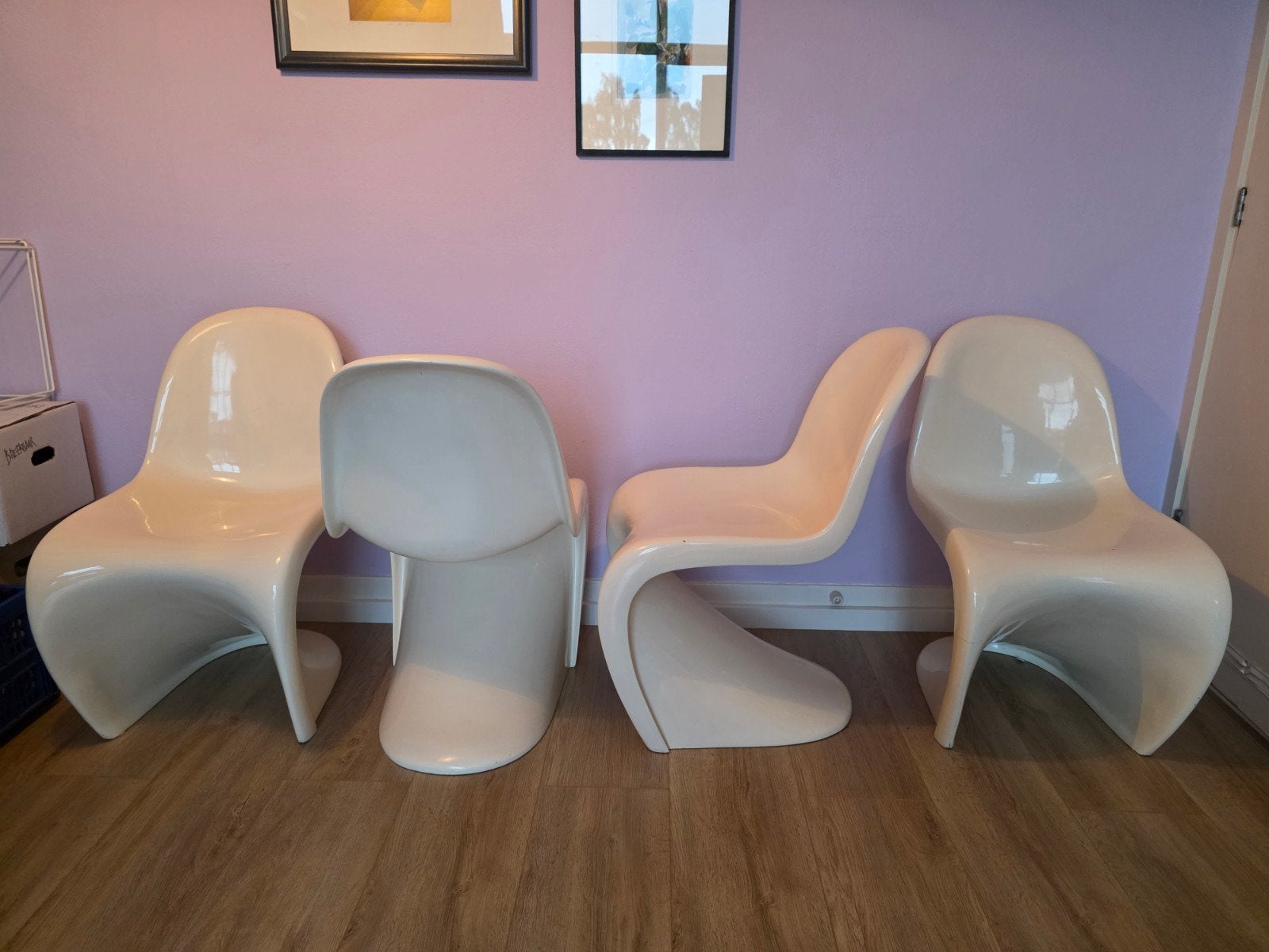 Vintage Panton-stijl stoelen - space age - 4 stuks, Ophalen of Verzenden