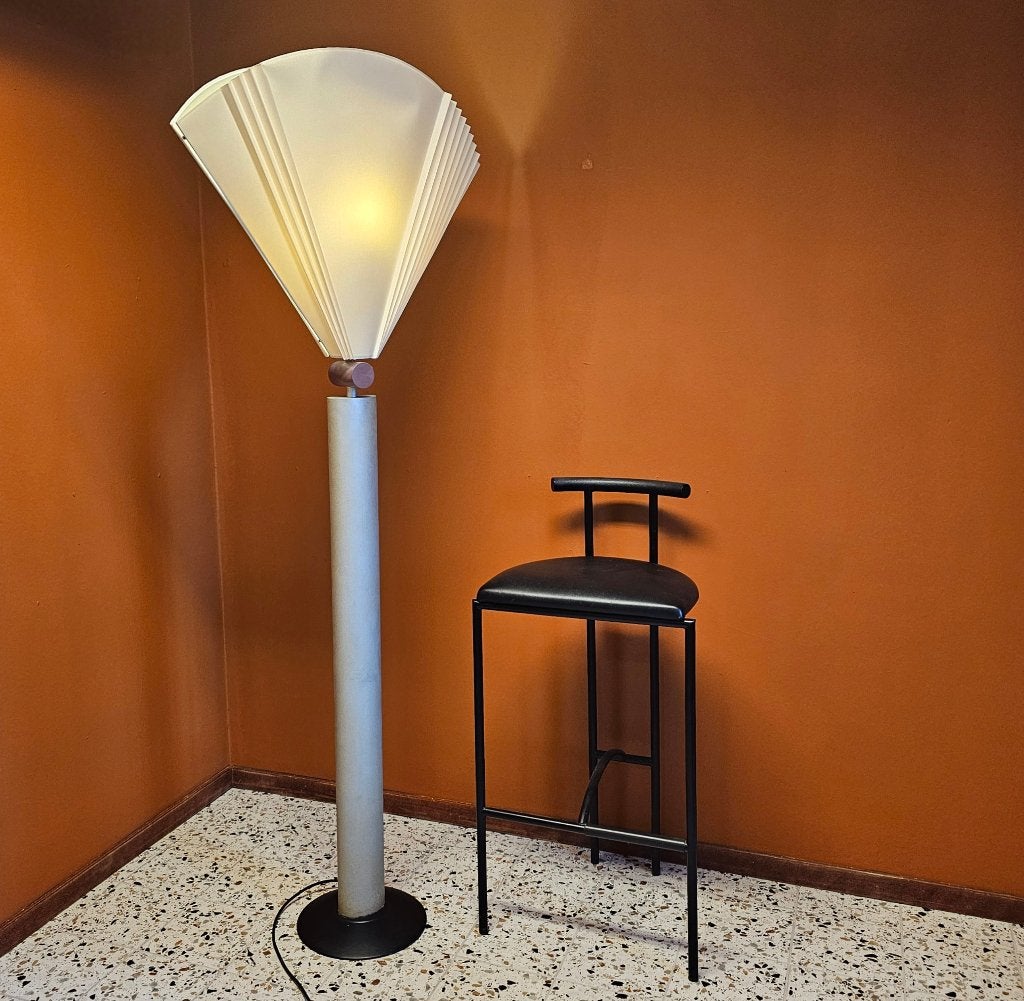 Zeldzame Vloerlamp Memphis style Brendel Leuchten Art Deco, Hout, Zo goed als nieuw, Memphis style Postmodern, X