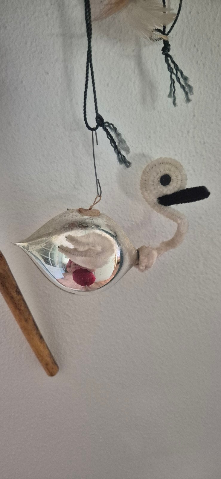 vintage kerstornament zwaantje, Diversen, Kerst, Ophalen, Gebruikt