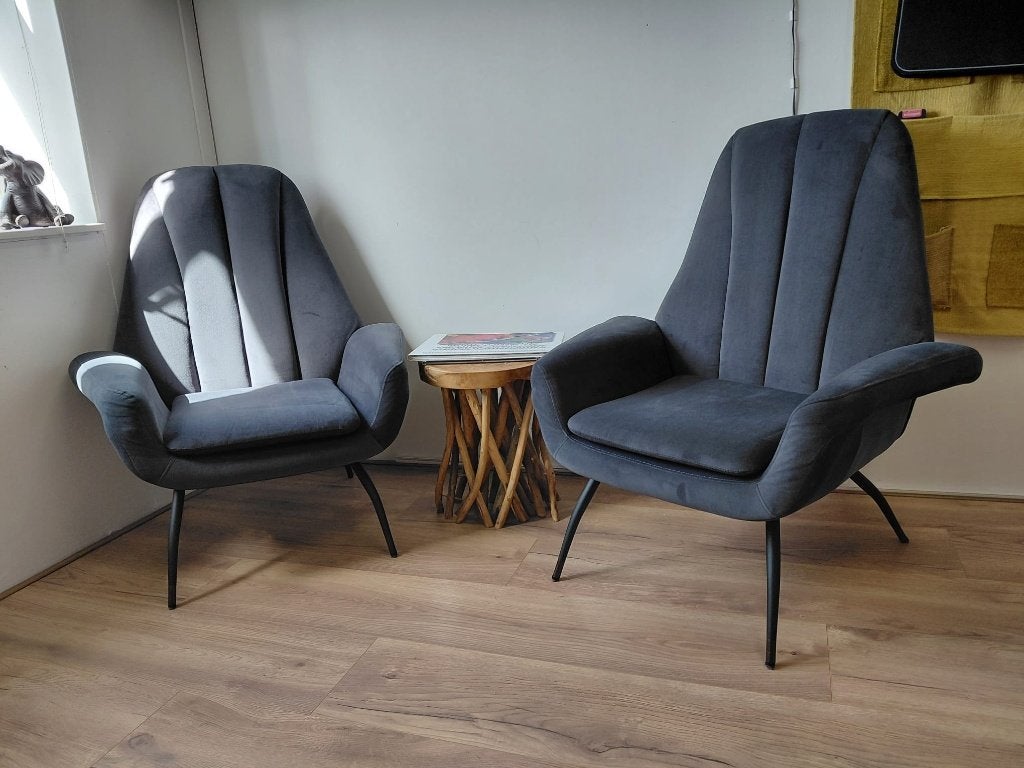 Vintage fauteuils, Ophalen, 75 tot 100 cm, Zo goed als nieuw, Stof