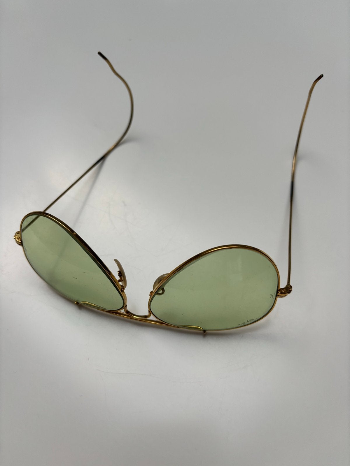 Vintage Ray-Ban Aviator Zonnebril - Goud/Groen, Sieraden, Tassen en Uiterlijk, Gebruikt, Zonnebril, Ophalen of Verzenden, Ray-Ban