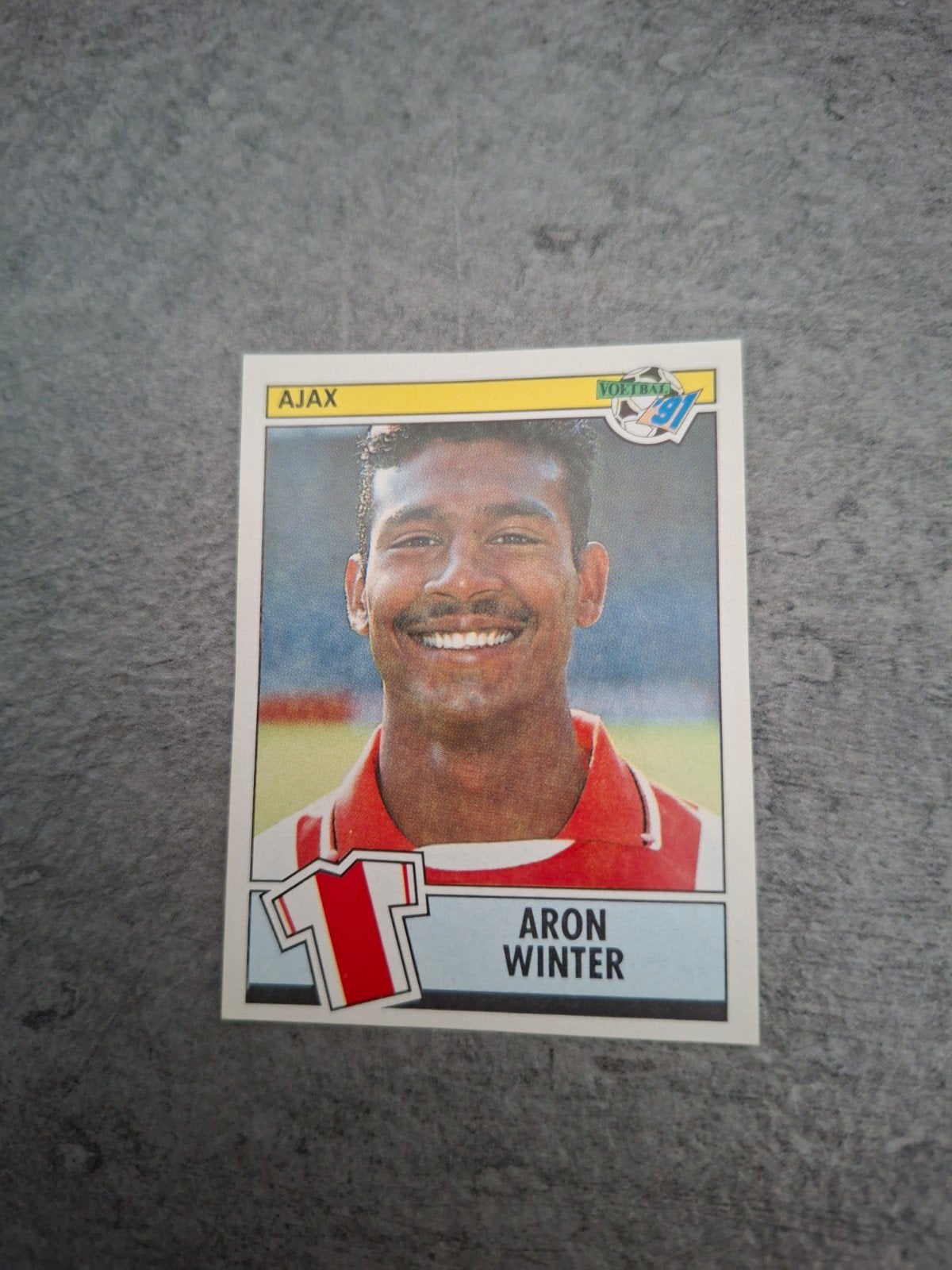 Panini sticker Voetbal 91. Speler Aron Winter Ajax., Verzenden, Zo goed als nieuw, Sticker