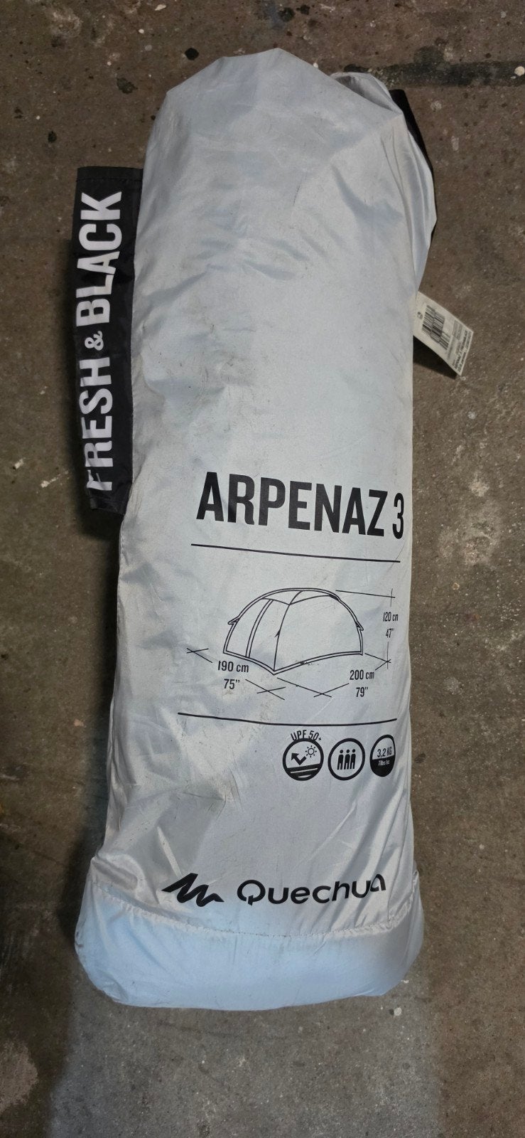 Quechua Arpenaz 3 Fresh & Black Tent - 3 Personen, Caravans en Kamperen, Tenten, Ophalen of Verzenden