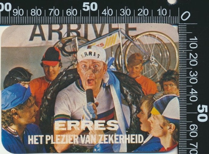 Sticker: Erres - Het plezier van zekerheid - Andre van Duin, Verzamelen, Stickers, Ophalen of Verzenden, Zo goed als nieuw, Bedrijf of Vereniging