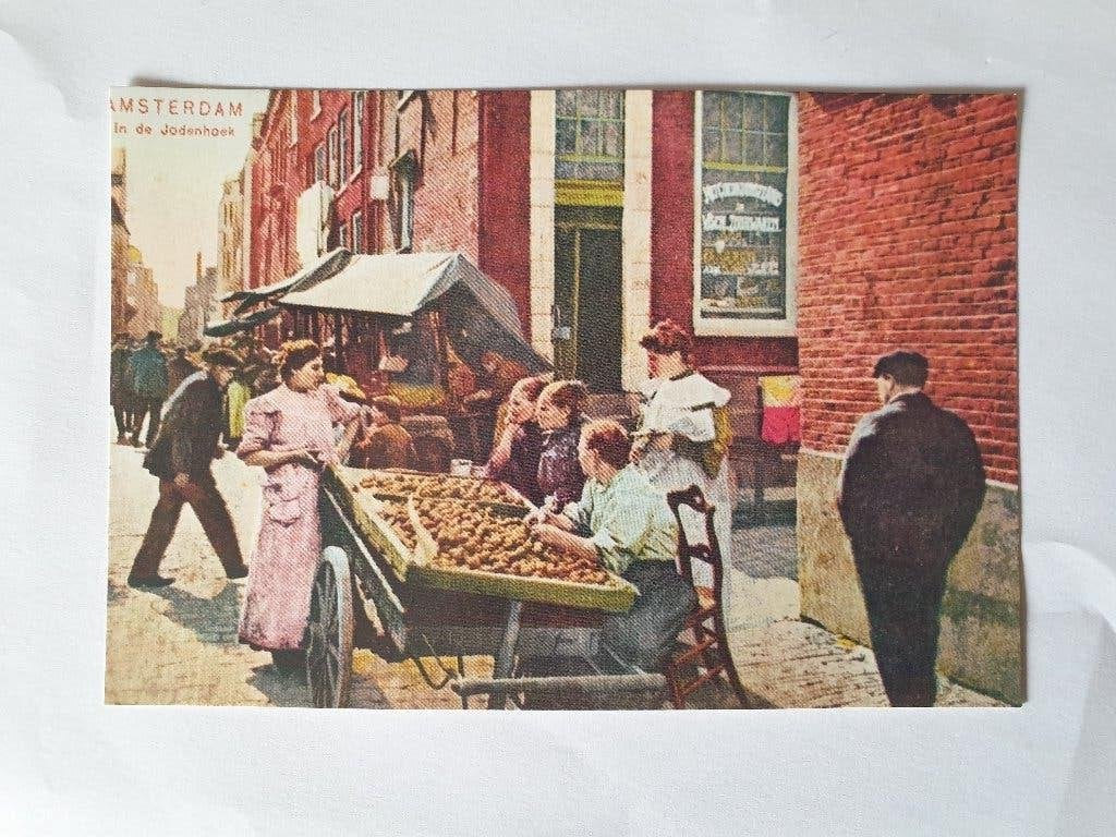 Ansichtkaart 1975 - Amsterdam 700 jaar - In de Jodenhoek, Verzamelen, Ansichtkaarten | Nederland, Ophalen of Verzenden, 1960 tot 1980