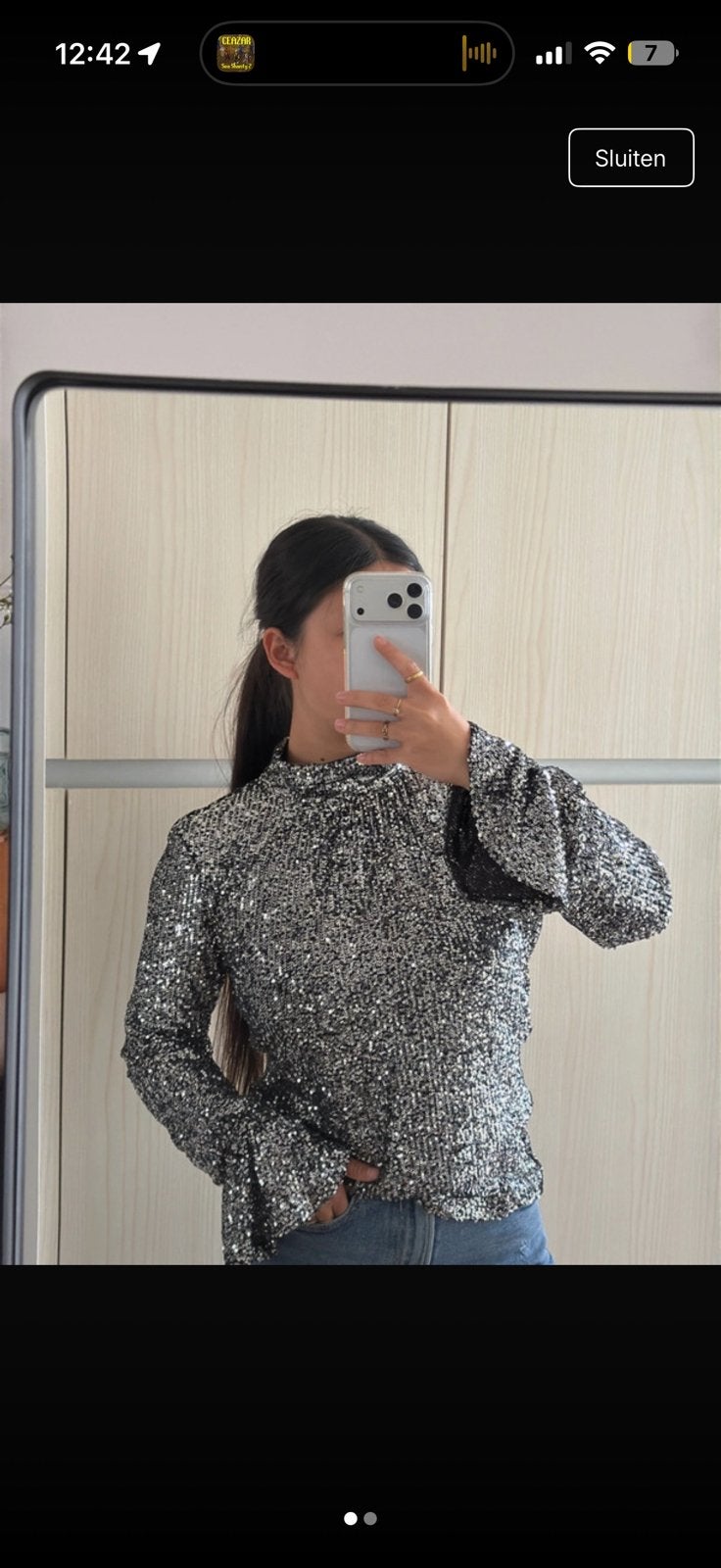 Glitter top, Kleding | Dames, Verzenden, Nieuw, Lange mouw, Maat 36 (S)