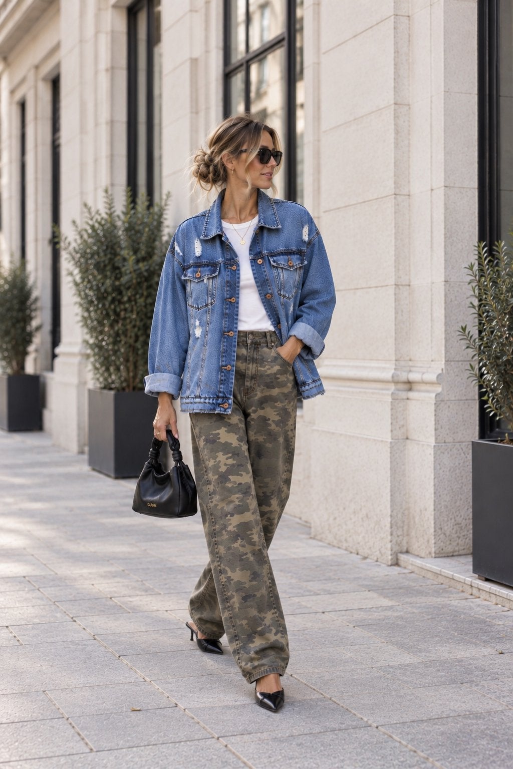 Zara oversized spijkerjack maat M destroyed denim, Maat 38/40 (M), Blauw, Zara, Ophalen of Verzenden