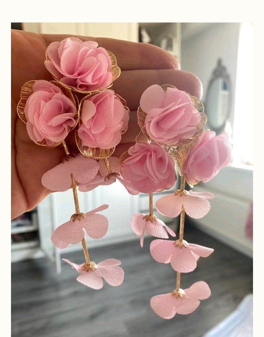 bloem oorbellen roze, Ophalen of Verzenden, Nieuw