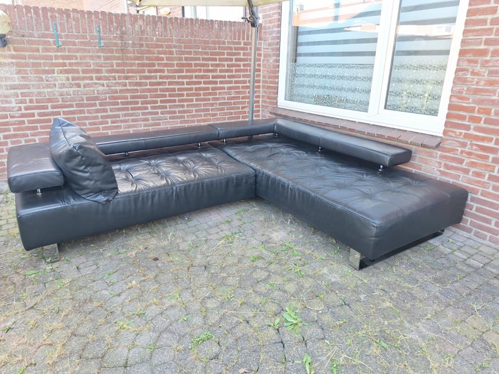 Zwarte leren hoekbank - Montèl Cipriani, Modern, Comfortabel, Gebruikt, Hoekbank, 300 cm of meer
