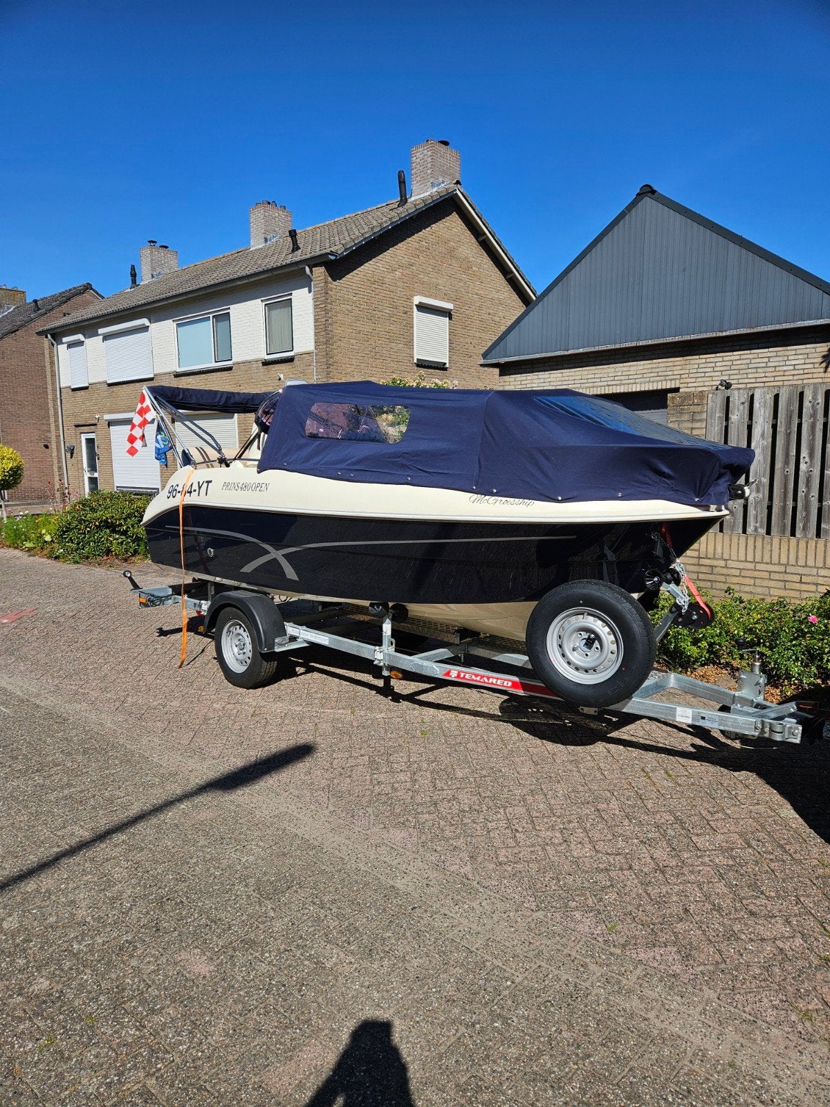 Prins480 open met trailer, Ophalen, Benzine, Buitenboordmotor, Minder dan 70 pk