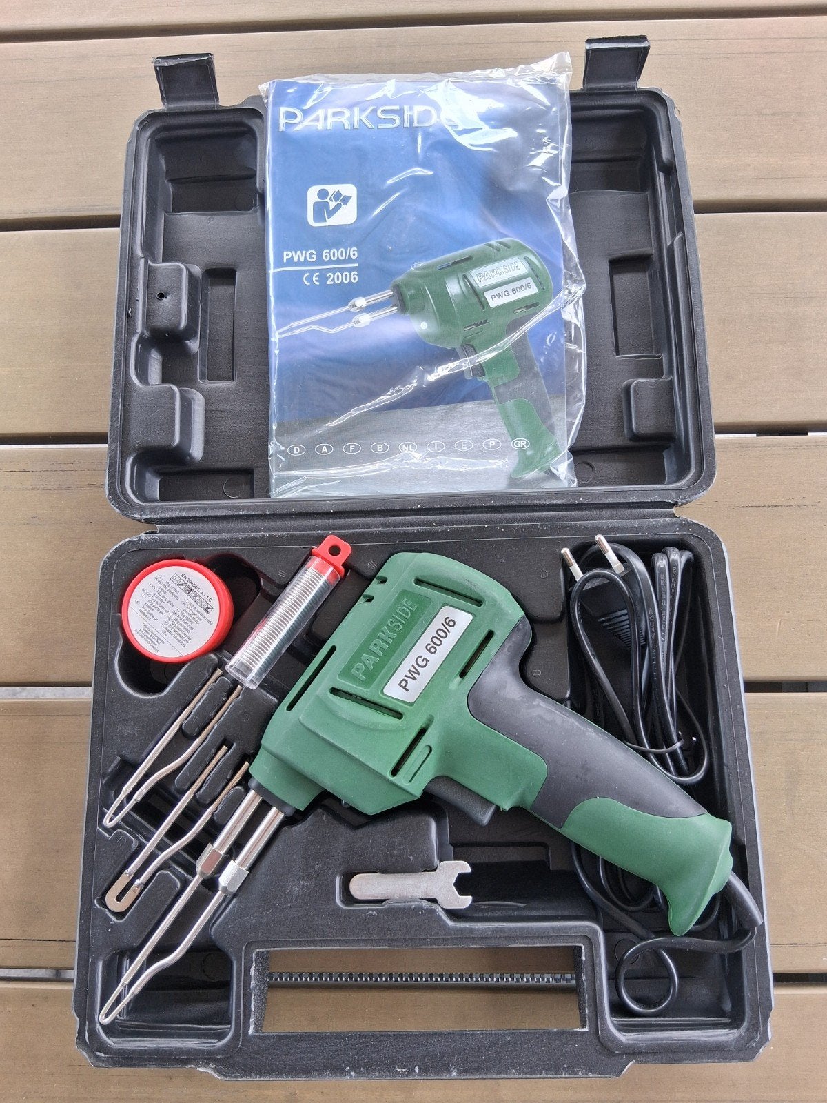 Parkside Soldeerbout PWG 600/6 met accessoires, Ophalen of Verzenden, Zo goed als nieuw, Overige typen, Parkside