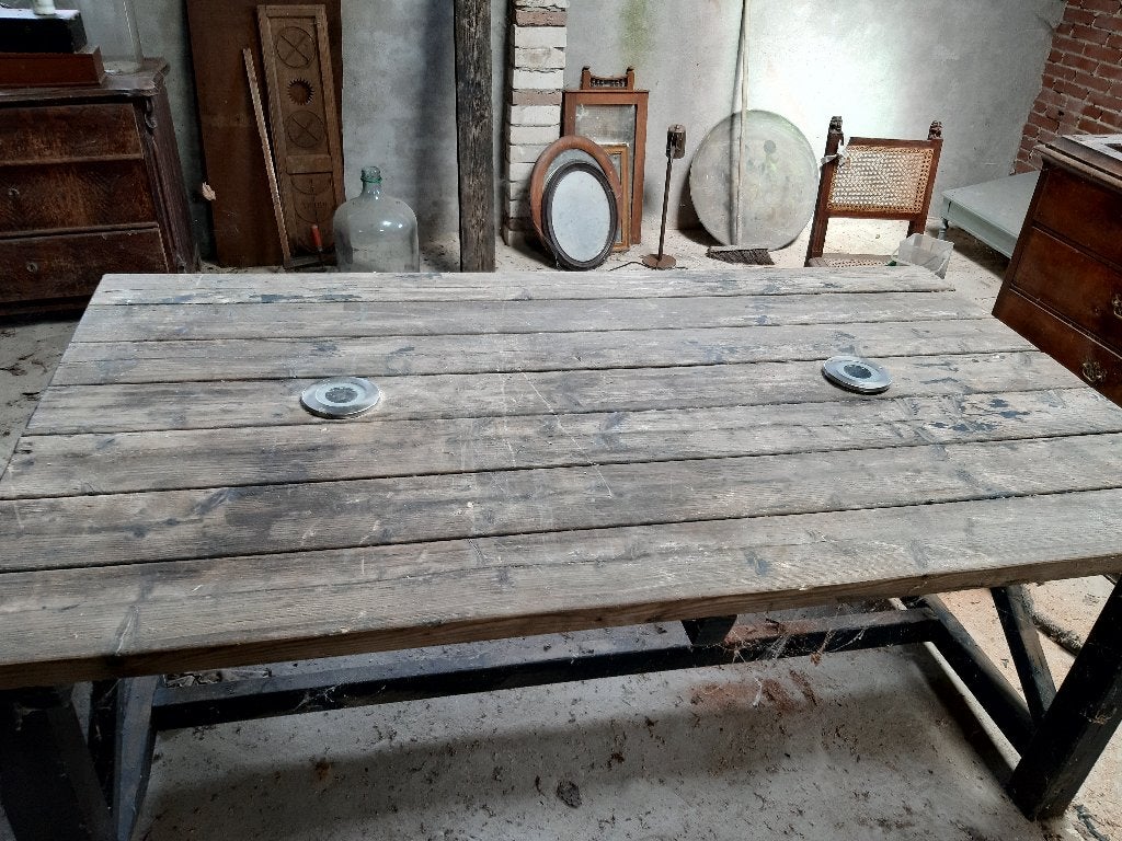 Oude tuintafel., Ophalen, Gebruikt, Rechthoekig, Hout