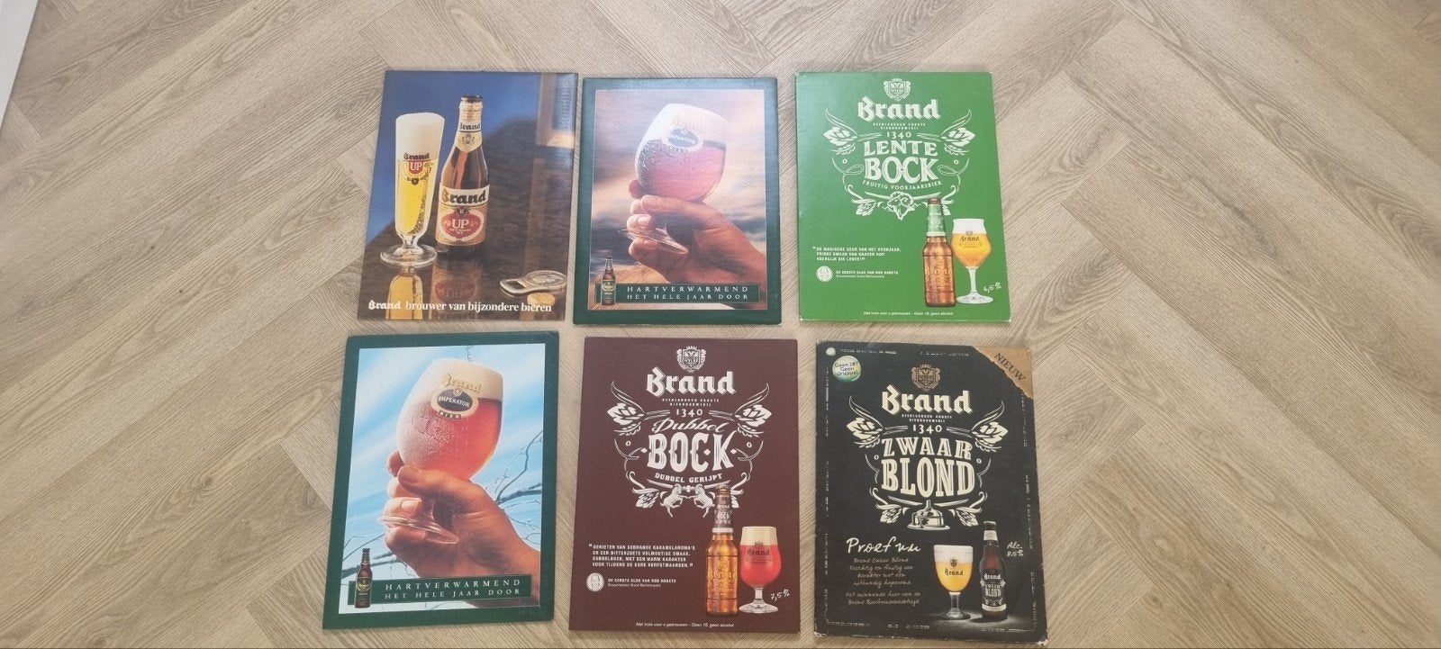 Brand bier brouwerij mancave bar reclamebord borden 6 x, Ophalen of Verzenden, Gebruikt, Reclamebord