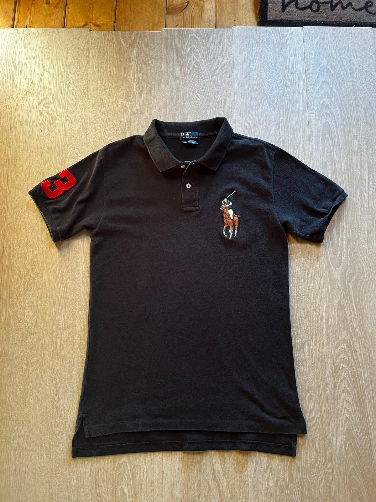 Vintage Ralph Lauren Polo - Zwart met geborduurd logo, Kleding | Heren, Ophalen of Verzenden, Gedragen, Maat 46 (S) of kleiner