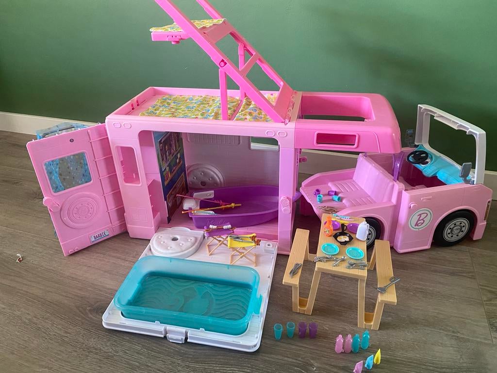 Barbie camper met accessoires, Ophalen of Verzenden, Gebruikt, Meisje