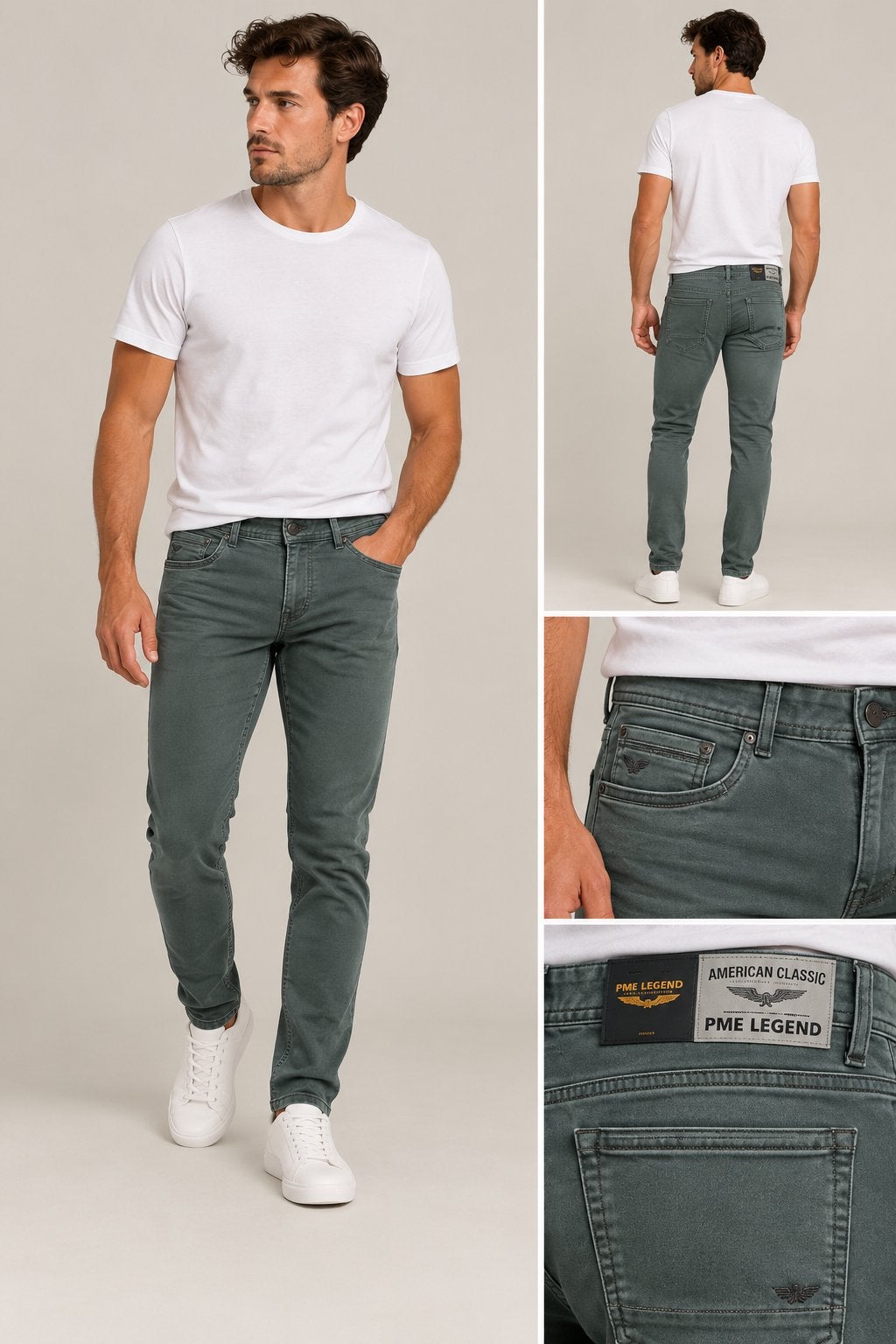 PME Legend Tailwheel Jeans – Slim Fit – W33 L34 –Groen/Grijs, Ophalen of Verzenden, Nieuw, Overige kleuren, W33 - W34 (confectie 48/50)