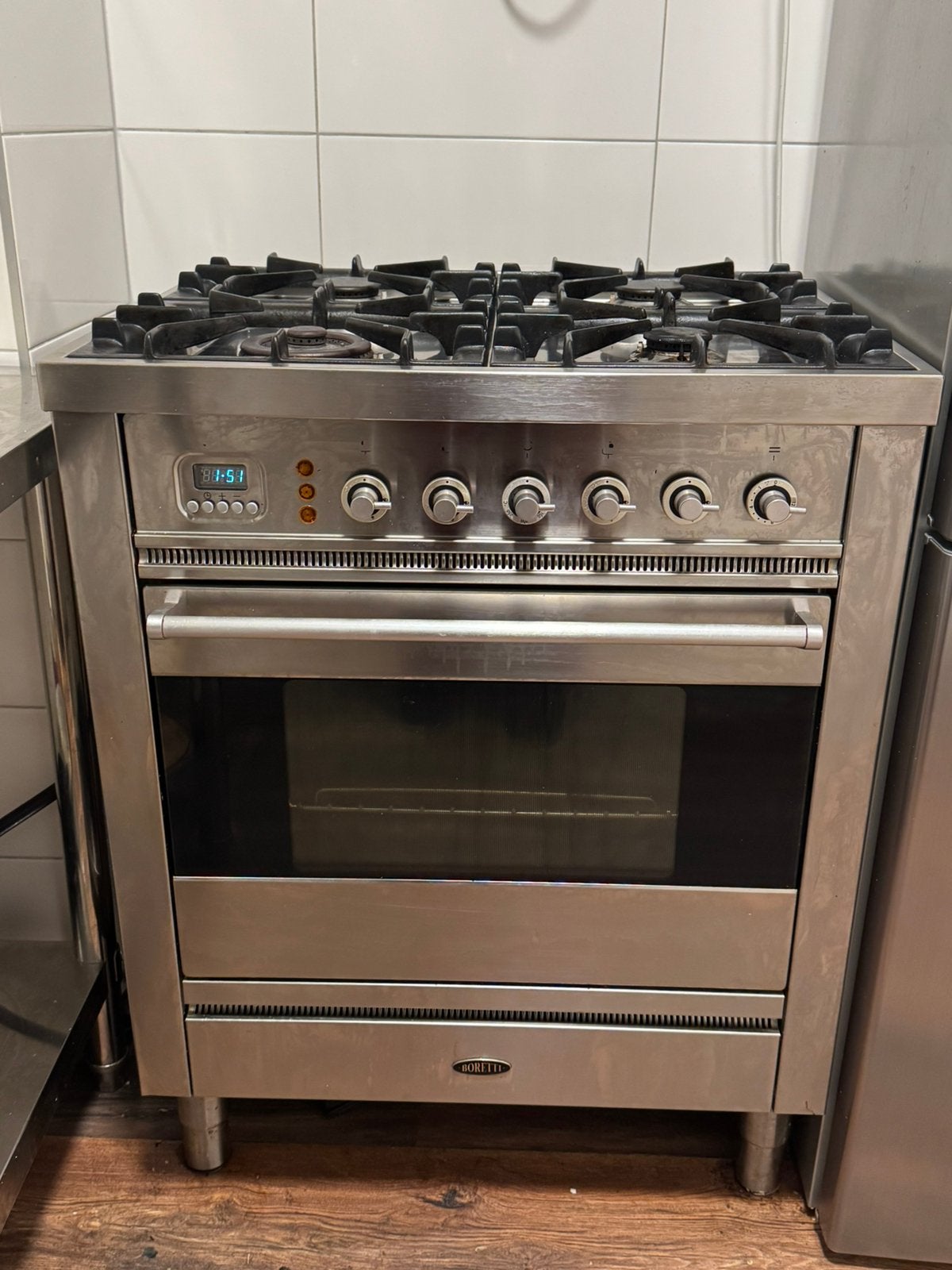 LUXE BORETTI 4 PITS RVS FORNUIS, Witgoed en Apparatuur, Ophalen, Gebruikt, 60 cm of meer, 4 kookzones