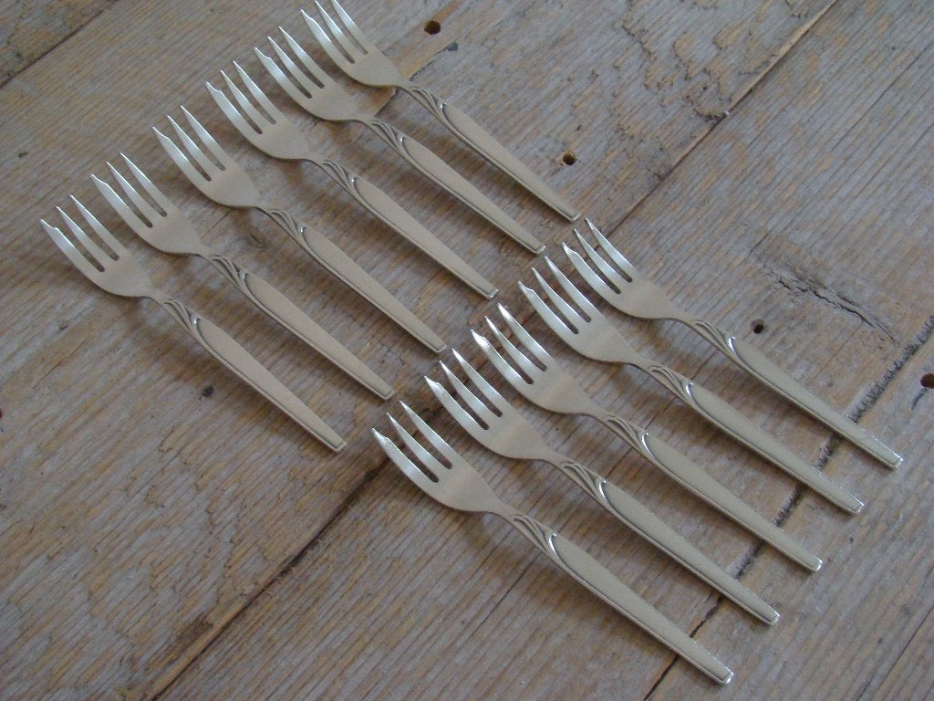 11x Taartvorkje, verzilverd, Sola 100 PAOLA, gaaf, Ophalen of Verzenden