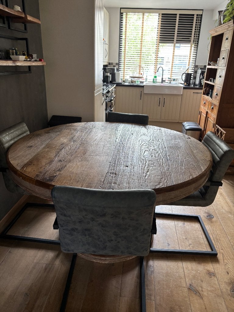 Ronde eettafel, Ophalen, Rond, Zo goed als nieuw, Vijf personen of meer