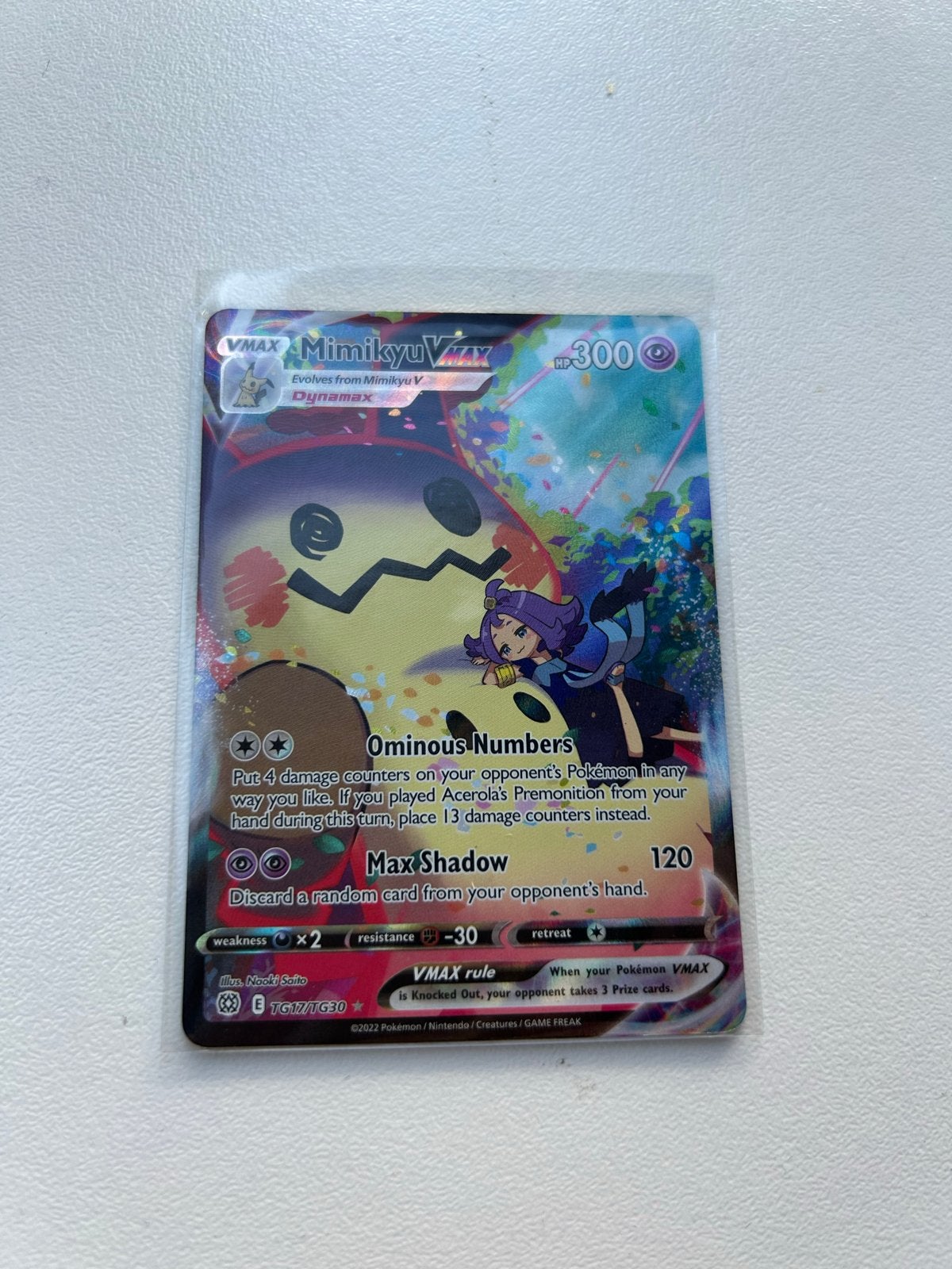 Mimikyu VMAX Pokémon kaart (Chilling Reign), Ophalen, Zo goed als nieuw, Losse kaart