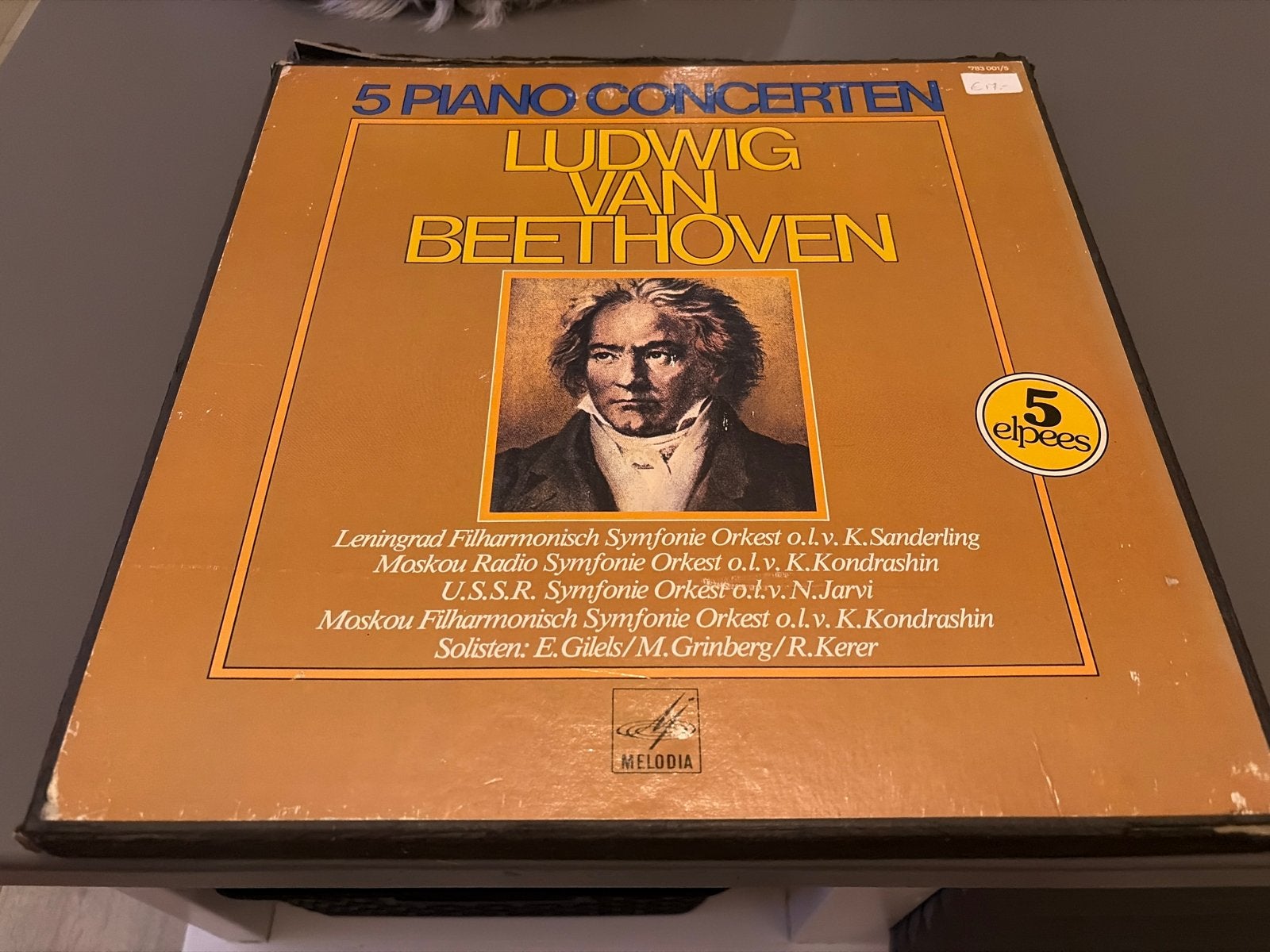 Beethoven: De 5 Pianoconcerten (Luxe 5-LP Boxset) – Melodiya, Boxset, Gebruikt, Soloconcert, Ophalen of Verzenden
