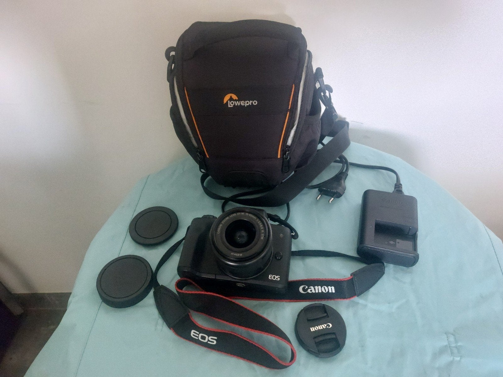 Canon EOS M50 Mark II met 15-45mm lens en tas, Canon, Compact, Ophalen of Verzenden, Zo goed als nieuw