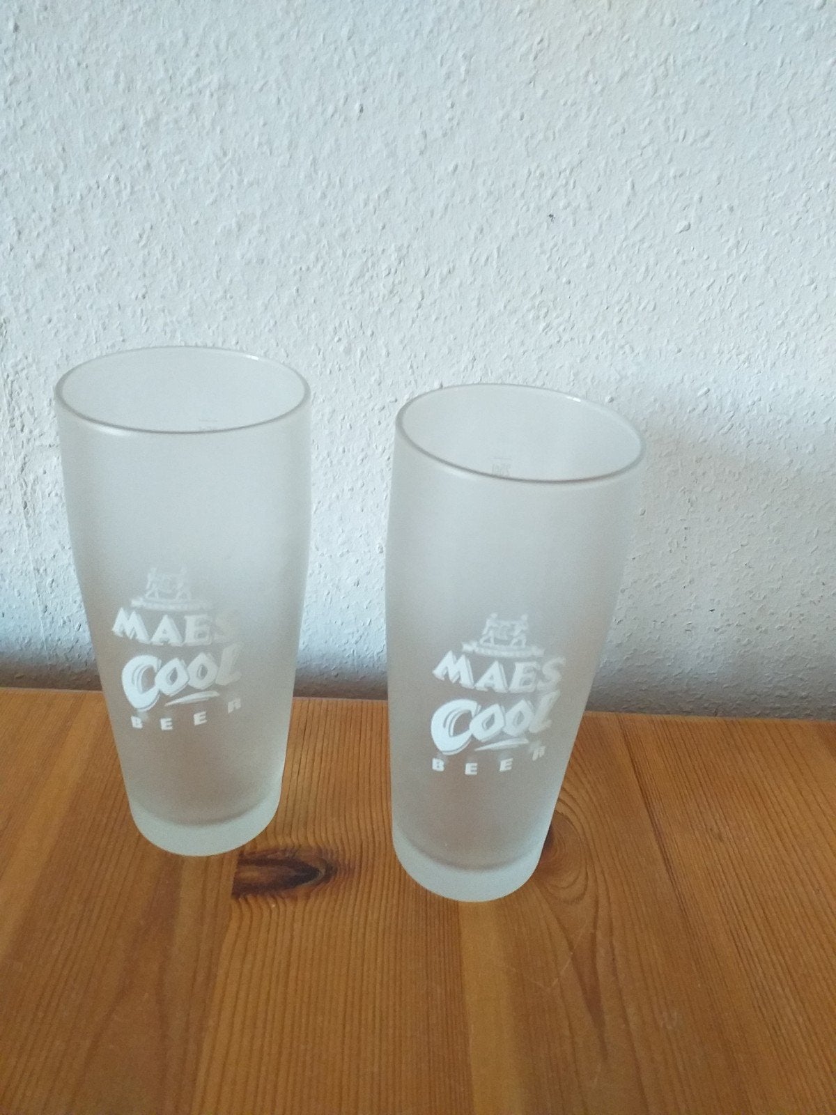 2 matglazen bierglazen van Maes samen 3 euro, Verzamelen, Ophalen of Verzenden, Zo goed als nieuw, Bierglas