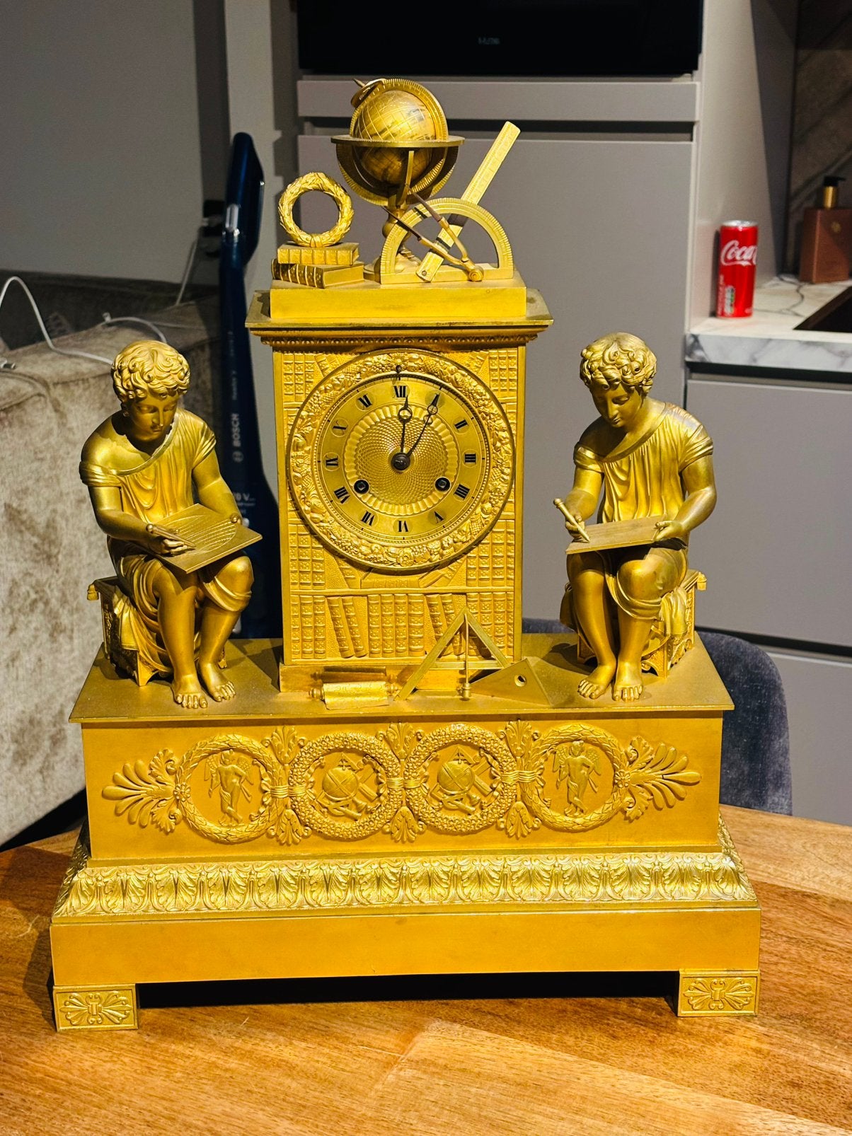 Empire astrologie grote maat, Antiek en Kunst, Antiek | Klokken, Ophalen of Verzenden