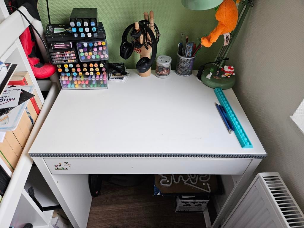 Wit bureau met lade en stoel voor kinderen, Ophalen, Gebruikt, Tafel(s) en Stoel(en)