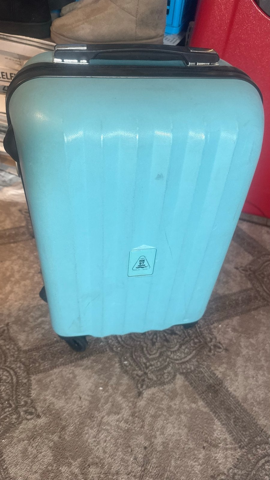 Handbagage koffer - Lichtblauw, Gebruikt, Hard kunststof, Minder dan 50 cm, Ophalen of Verzenden