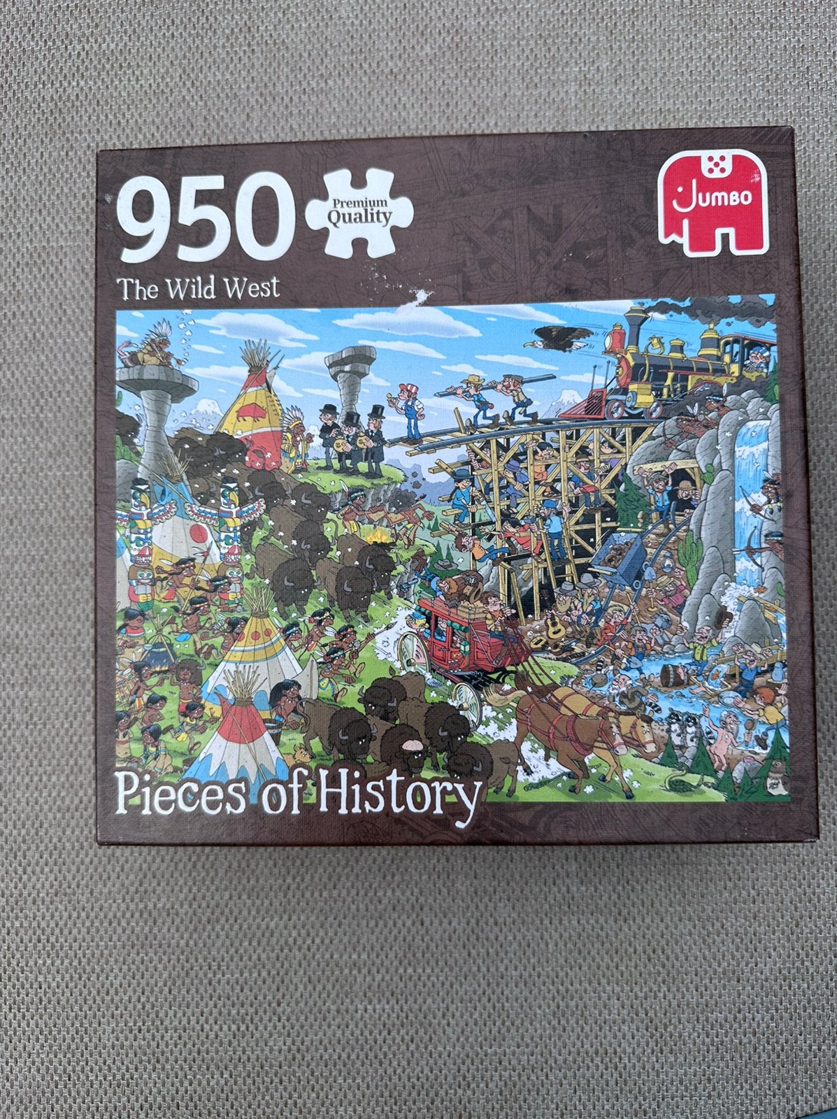 Pieces of History puzzel The Wild West, Ophalen of Verzenden, 500 t/m 1500 stukjes, Zo goed als nieuw, Legpuzzel