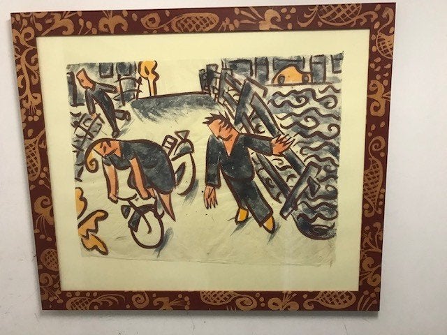 Eddy Varenkamp (1949- ).....'Amsterdam', Ophalen, Schilderij/print, Van de kunstenaar zelf