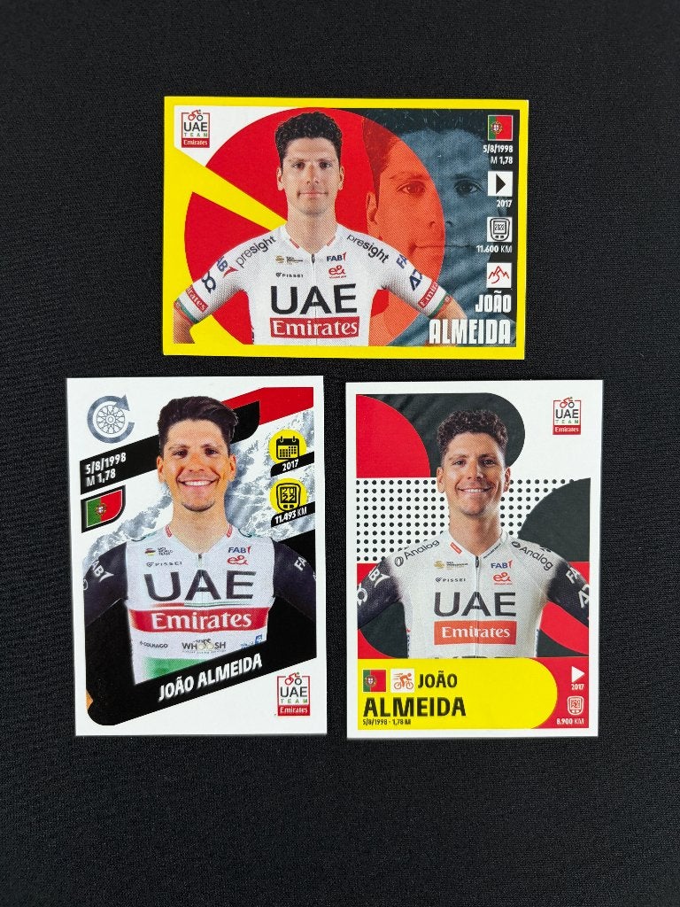3x Joao Almeida Panini Tour de France 2023-2025 Stickers, Verzenden, Zo goed als nieuw, Overige sporten, Poster, Plaatje of Sticker