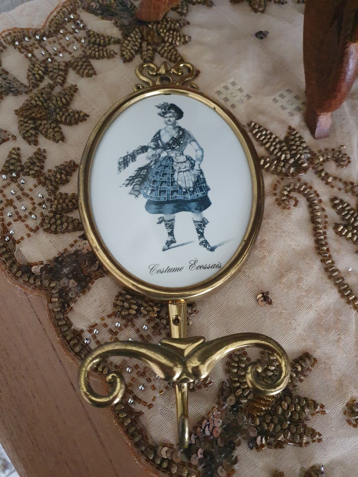 Vintage Italiaanse messing wandhaak, Ophalen of Verzenden