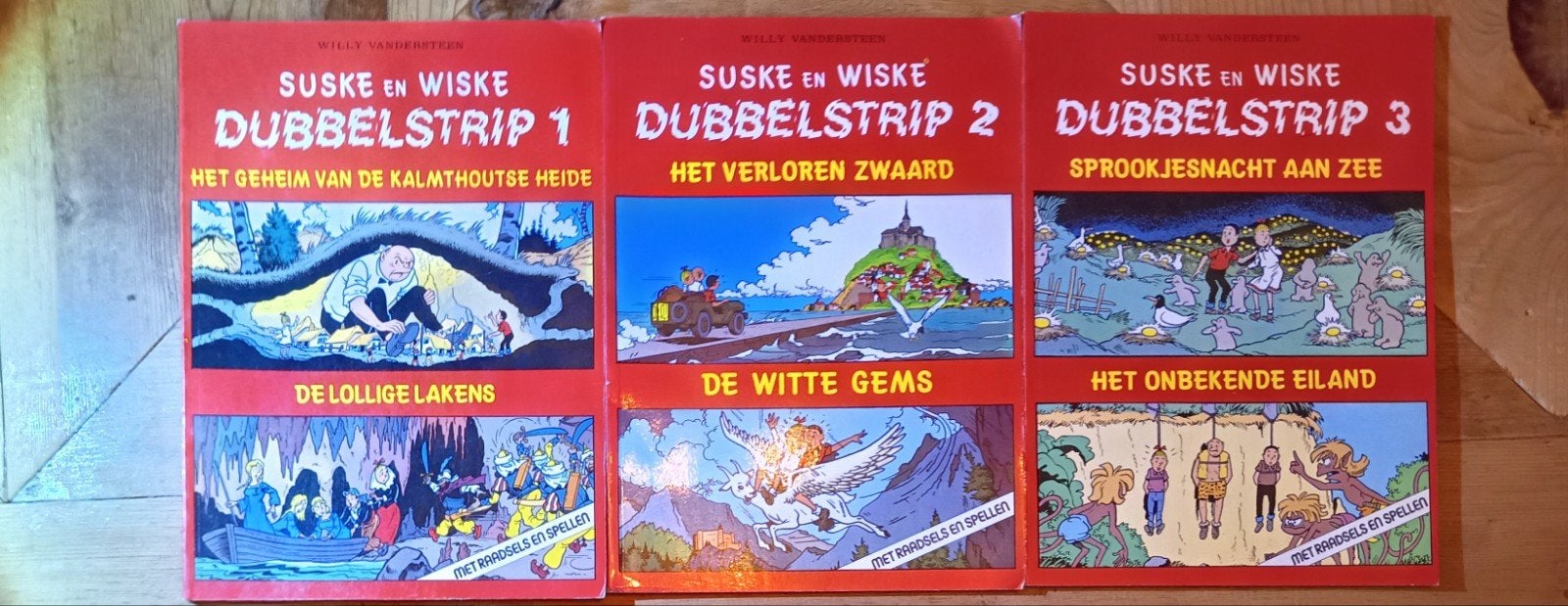 3 dubbel strips Suske en Wiske., Boeken, Gelezen, Willy Vandersteen, Ophalen of Verzenden, Meerdere stripboeken