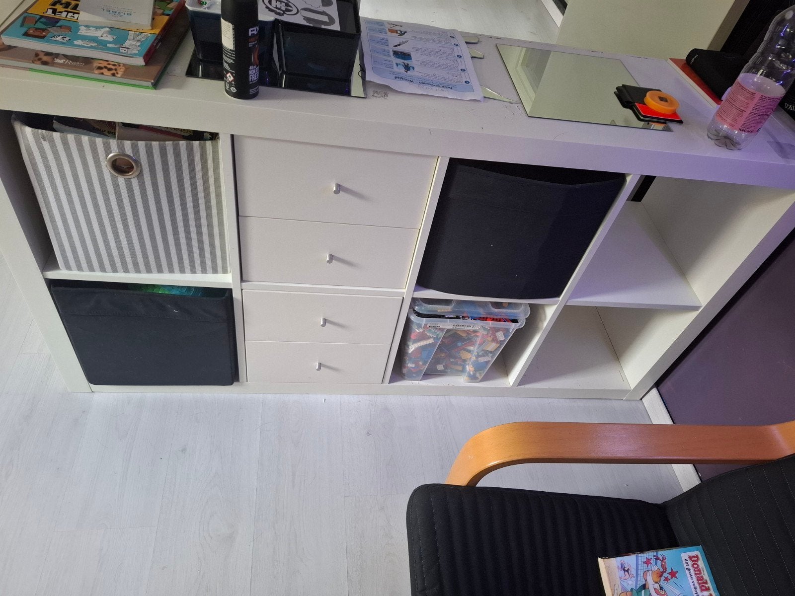 Kallax kast met opbergers, Huis en Inrichting, Ophalen, Gebruikt, 25 tot 50 cm, 50 tot 100 cm