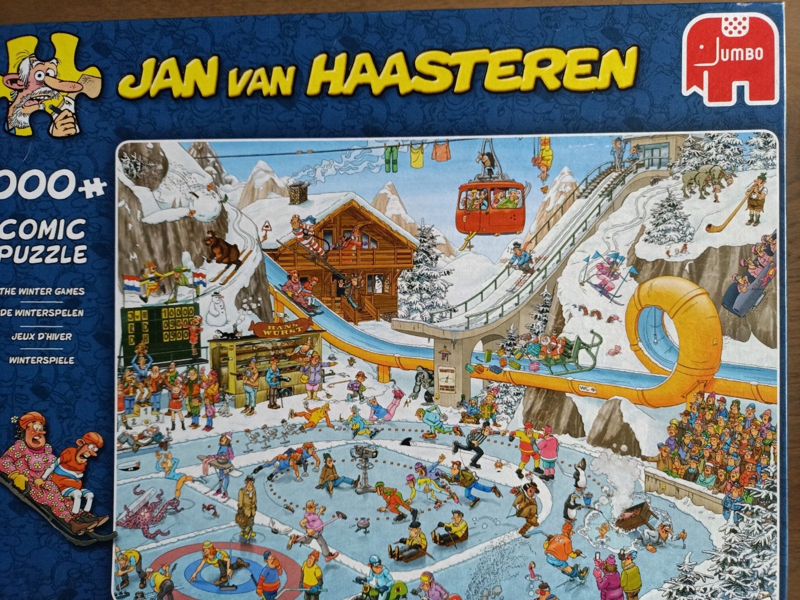 JAN VAN HAASTEREN PUZZEL DE WINTERSPELEN, Ophalen of Verzenden, 500 t/m 1500 stukjes, Zo goed als nieuw