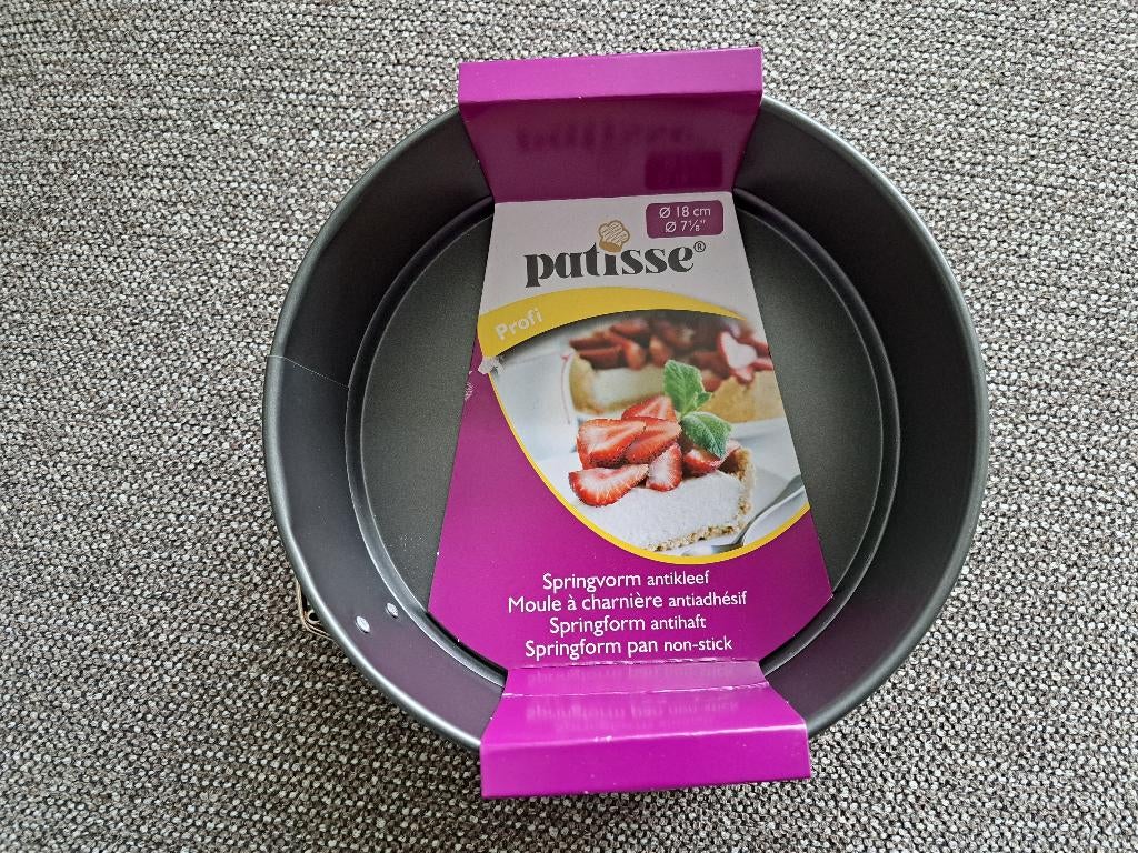 Patisse bakblik springvorm antikleef profi 18 cm NIEUW, Ophalen of Verzenden, Nieuw, Taarten, Bakvorm