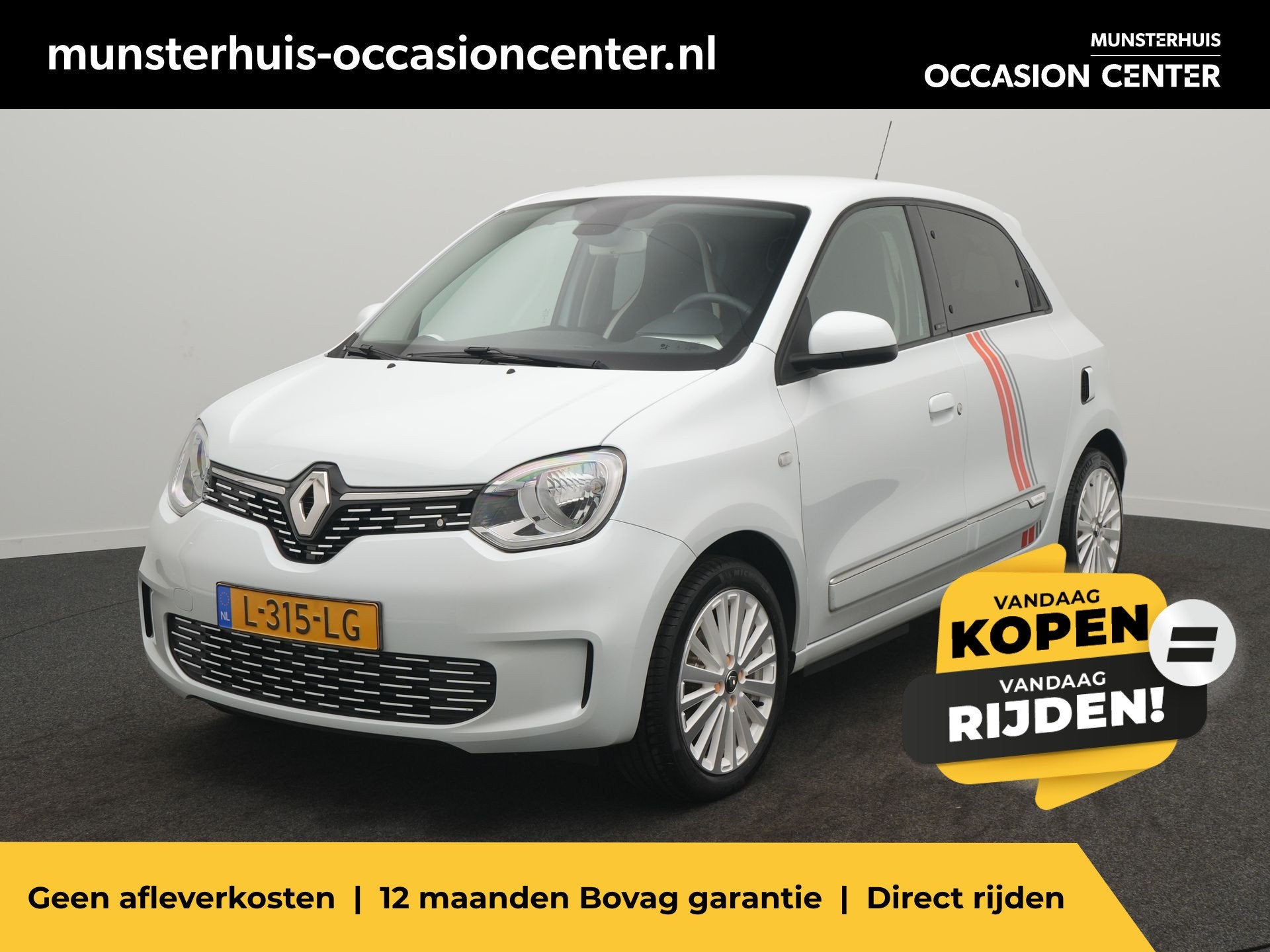 Renault Twingo Z.E. R80 Série Limitée Vibes - RIJKLAARPRIJ, Auto's, Renault, Automaat, Leder en Stof, Wit, Origineel Nederlands