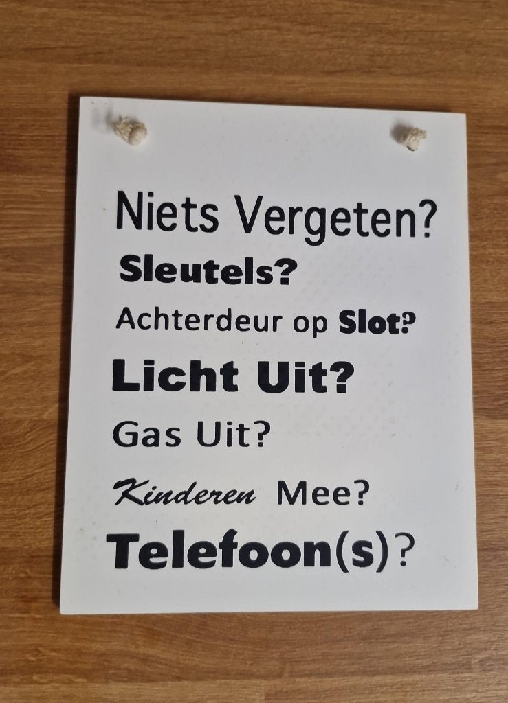 Spreukenbord – 20x25 cm, Ophalen of Verzenden, Zo goed als nieuw