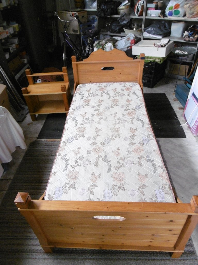 1 persoons bed, Ophalen, Gebruikt, 210 cm, Overige maten
