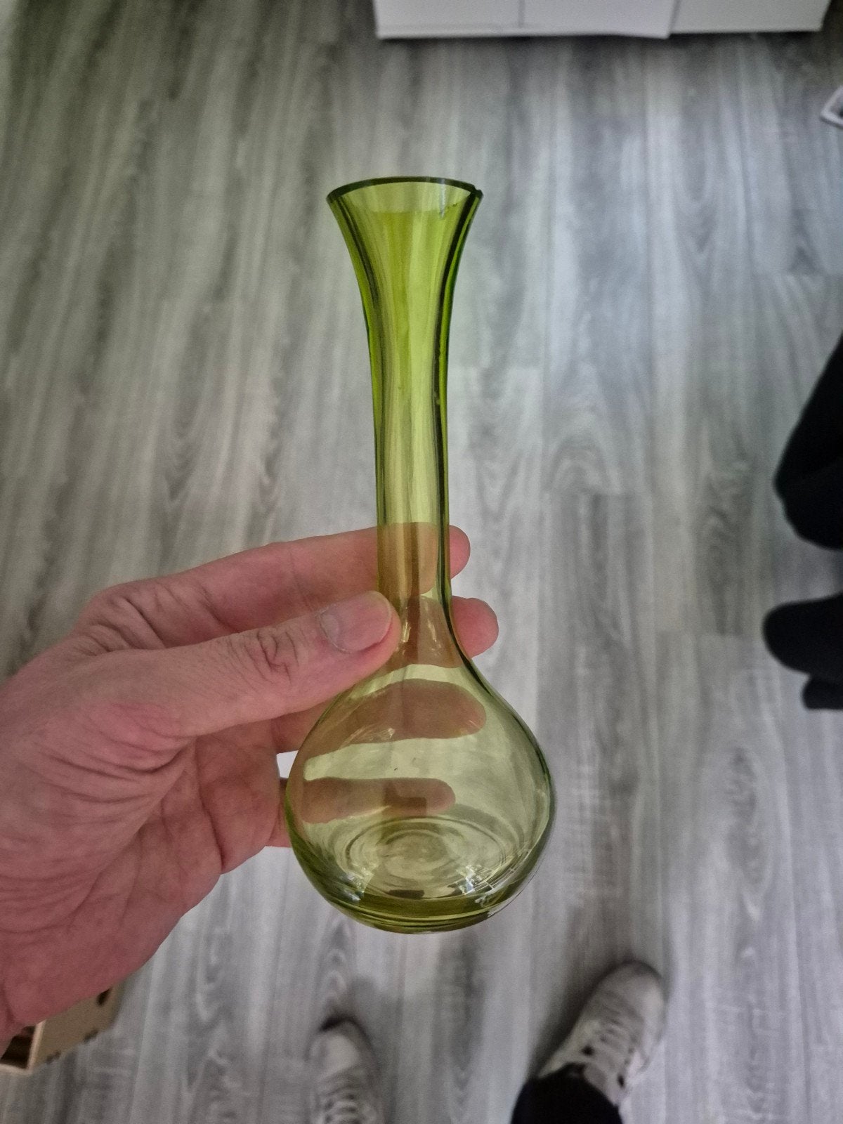 Vintage Groene Glazen Vaas - Retro Design, Ophalen of Verzenden