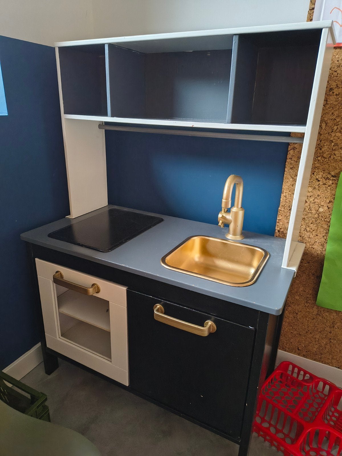Ikea Duktig Speelkeuken - Zwart/Wit met Gouden Kraan, Ophalen, Gebruikt